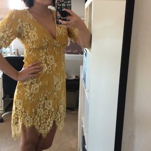 ASOS Mustard Floral Dress